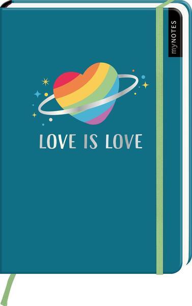 myNOTES Notizbuch A5: Love is Love - Notebook medium, gepunktet