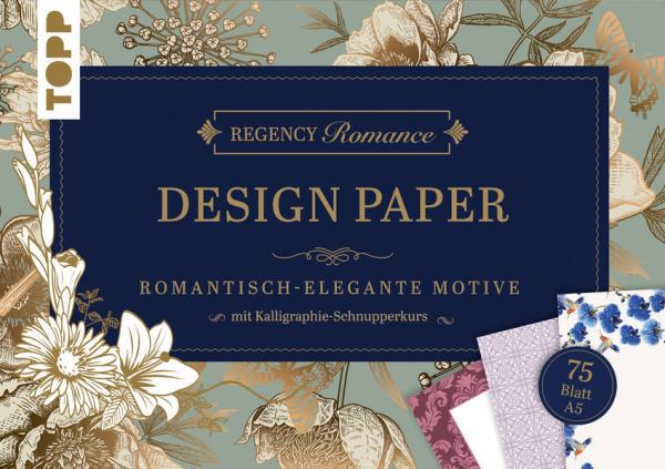 Regency Romance Design Paper Block A5 - 75 feste Motivpapiere DIN A5 in 25 Designs