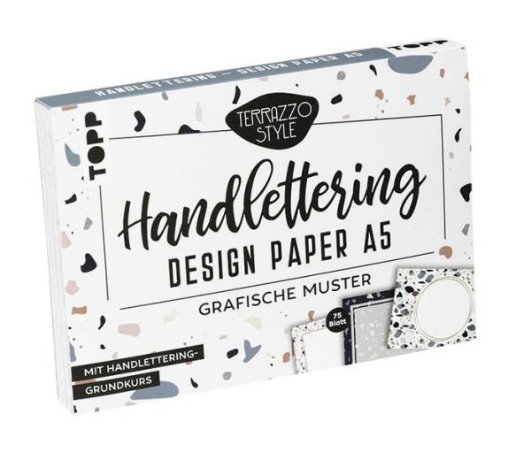 Handlettering Design Paper Block Terrazzo A5 - 75 feste Motivpapiere