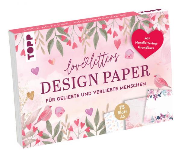 Design Paper Love Letters A5 - 75 feste Motivpapiere