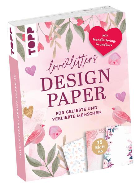 Design Paper Love Letters A6 - 75 feste Motivpapiere