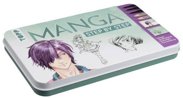 Manga Step by Step Designdose - Metalldose mit 2 Bleistiften